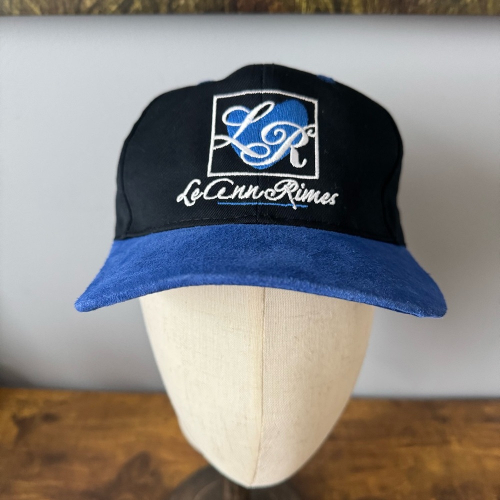 LeAnn Rimes Vintage 90s Snapback Hat Black Blue Embroidered LR Logo